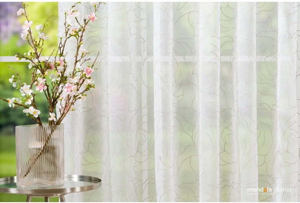 Бяло-сива завеса 140x245 cm Amanda – Mendola Fabrics
