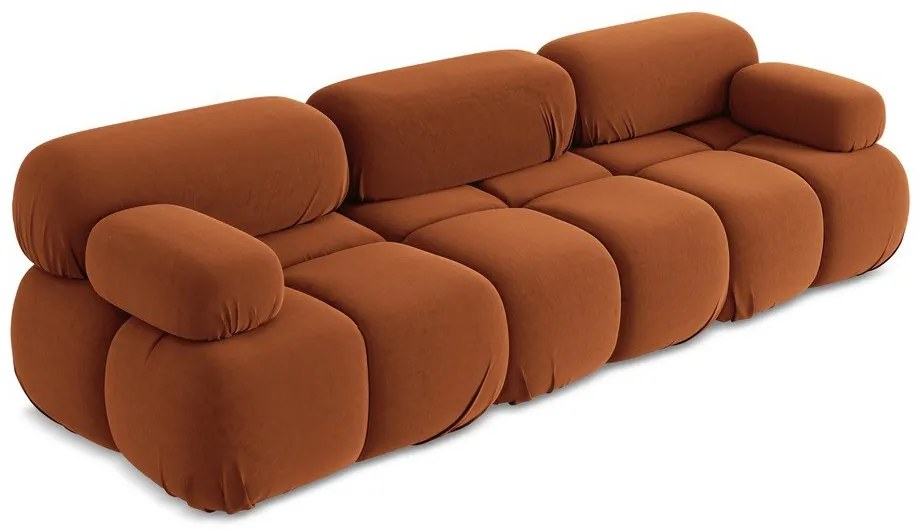 Оранжев кадифен модулен диван 285 cm Lokua – Makamii