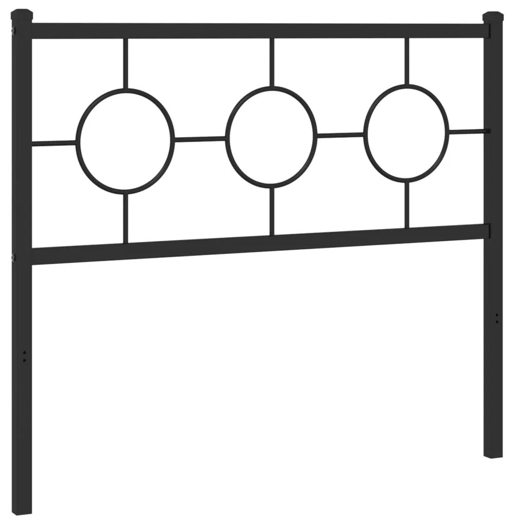 376255 vidaXL Метална табла за глава, черна, 100 см