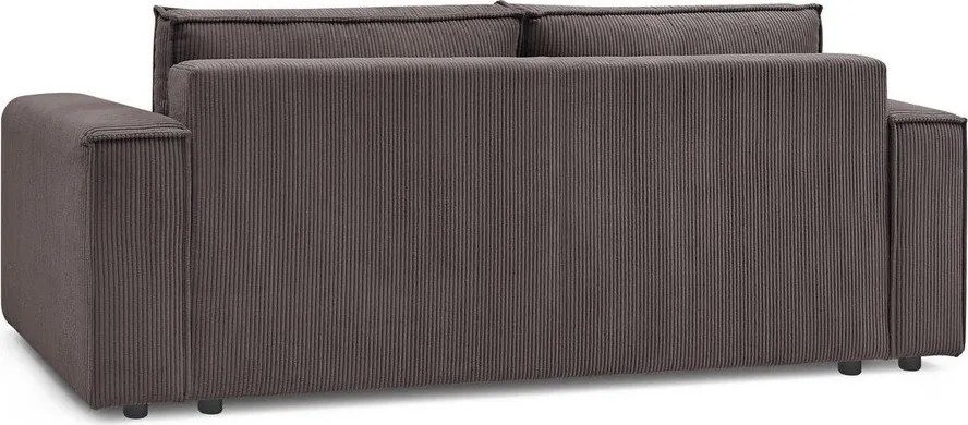 Кафяво-сив сгъваем диван от рипсено кадифе 245 cm Nihad – Bobochic Paris
