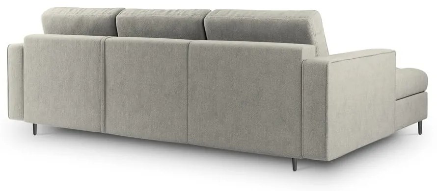 Светлосив ъглов разтегателен диван , ляв ъгъл Santo - Milo Casa