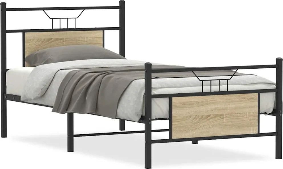 4106800 vidaXL Рамка за легло без матрак сонома дъб 75x190 см инженерно дърво