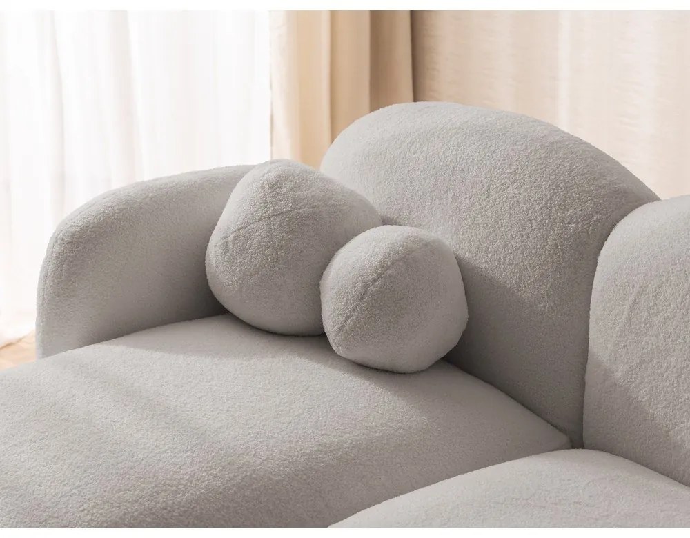 Сив ъглов диван от букле (ляв ъгъл) Orbit – Ropez