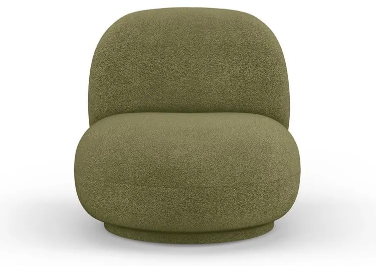 Зелено кресло от плат букле Chuck – Micadoni Home