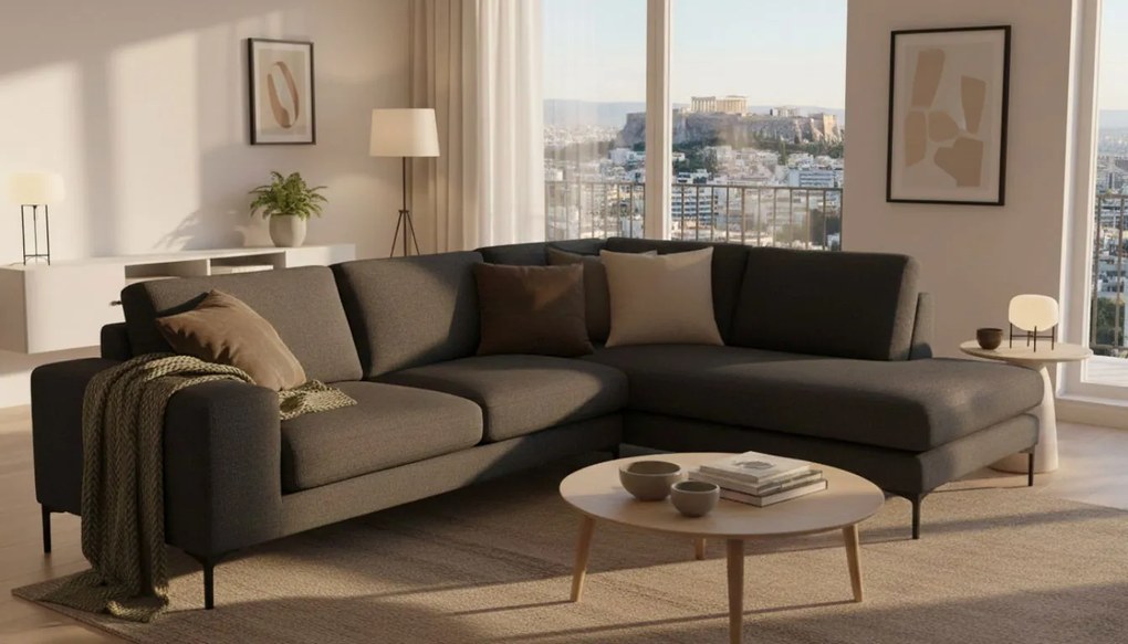 Ъгъл диван Senso-Left-250φ 180β cm.-Black