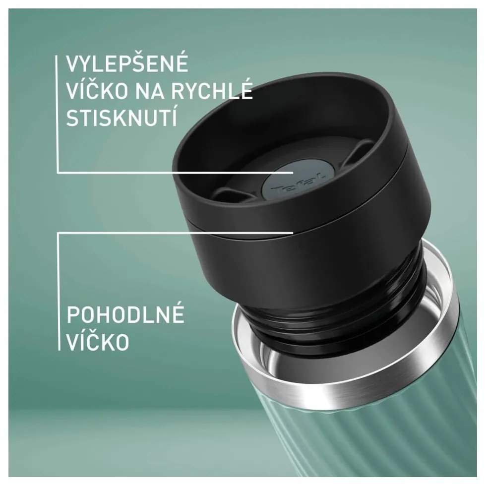 Светлозелена чаша за път 360 ml – Tefal