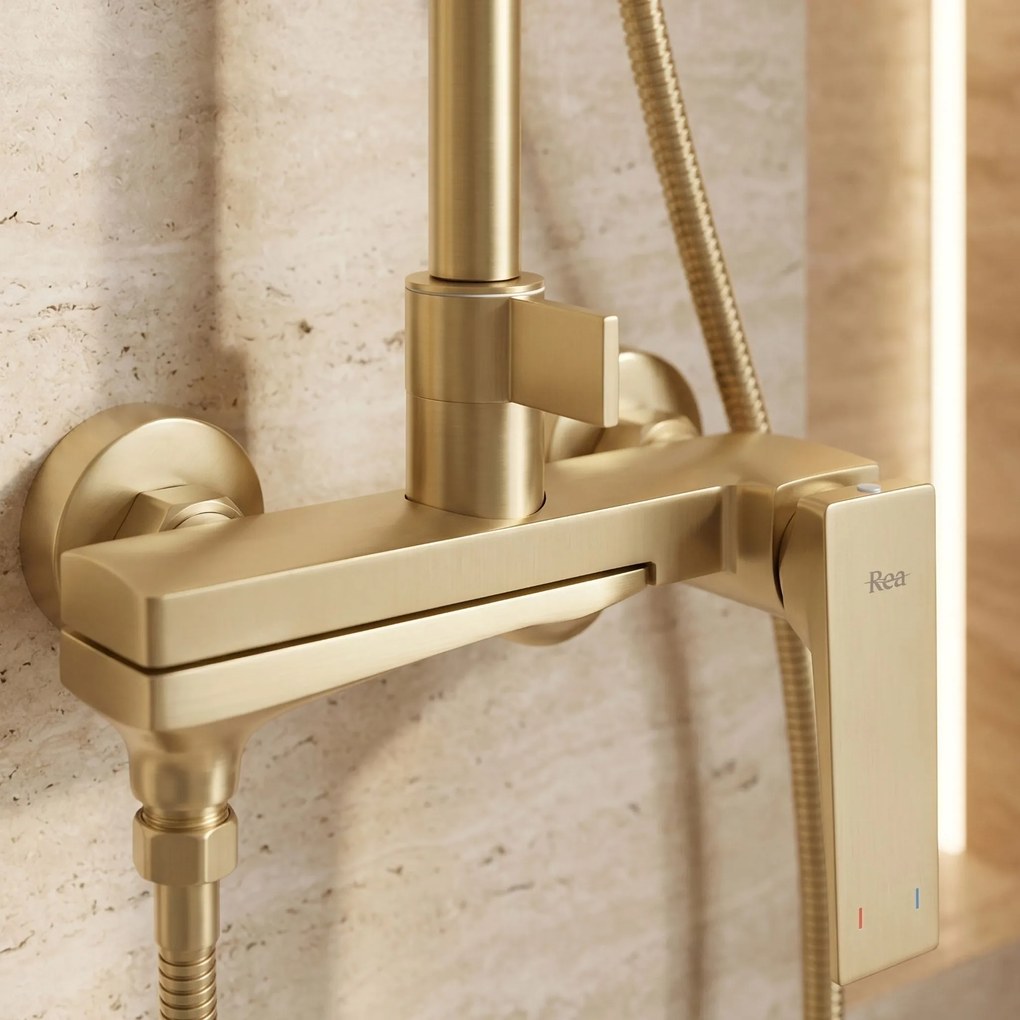 Комплект за душ Rea Prime Brush Gold