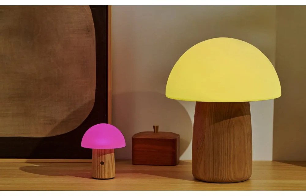 Настолна лампа с възможност за затъмняване в естествен цвят и стъклен абажур (височина 13 см) Alice - Gingko