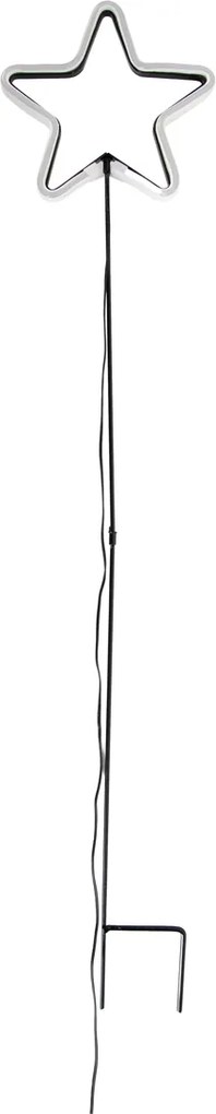 Коледен неон градински прожектор жълта звезда с LED и таймер IP44 - Fura