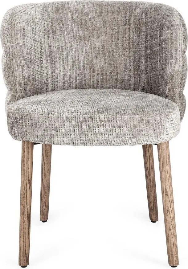 Сив тапициран трапезен стол Ilma – Bizzotto