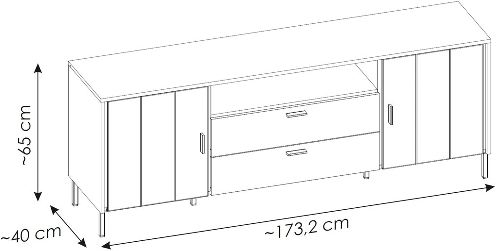 ТV шкаф Sage Dab-Length: 158.2 cm