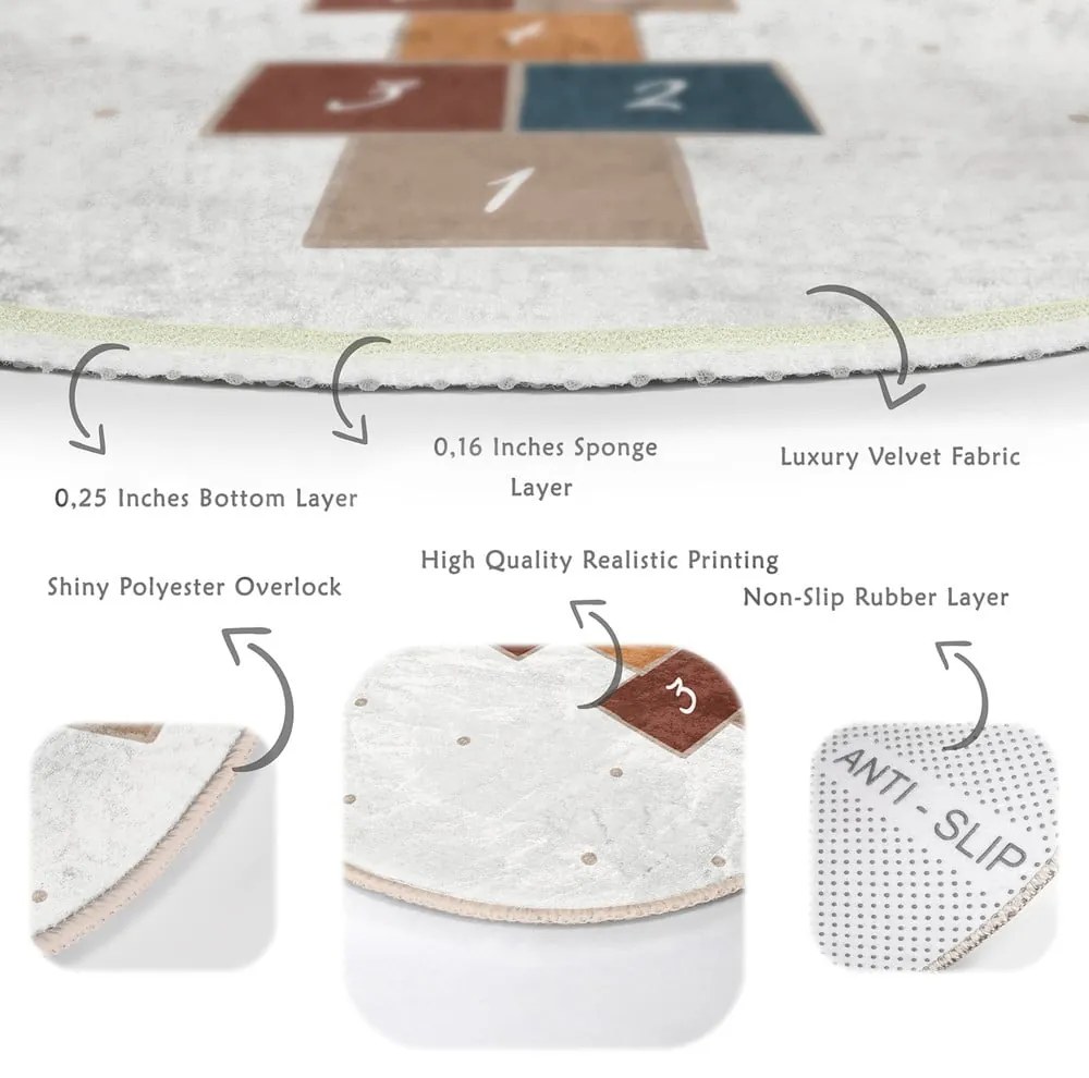 Кремав детски килим ø 80 cm Comfort - Mila Home