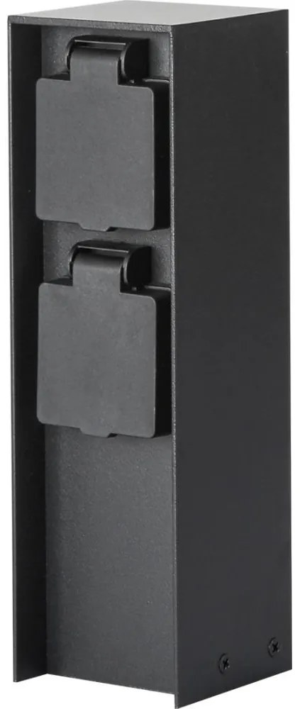 Brilagi - Екстериорен стълб с контакти PILLAR 2Z SCHUKO 230V IP44 черен