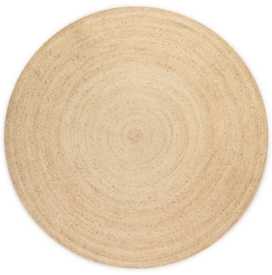 Двустранен ютен кръгъл килим в естествен цвят ø 140 cm Braided Ivory – Hanse Home