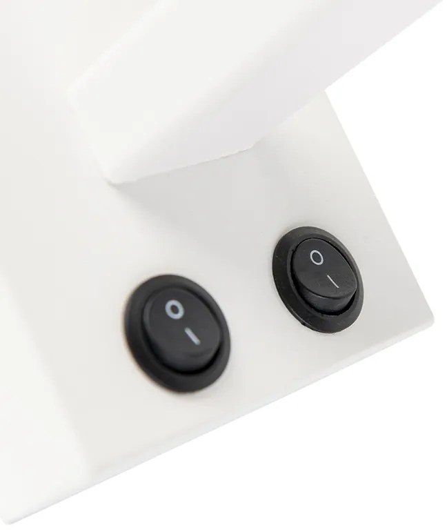 Модерна стенна лампа бяла с сив абажур - Brescia