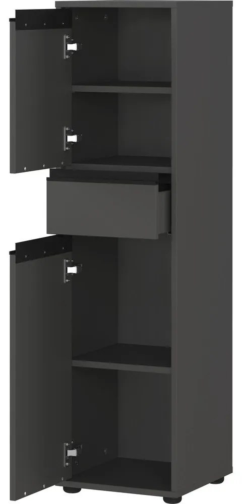 Антрацитен висок шкаф за баня 33x121 cm Lemont – Germania