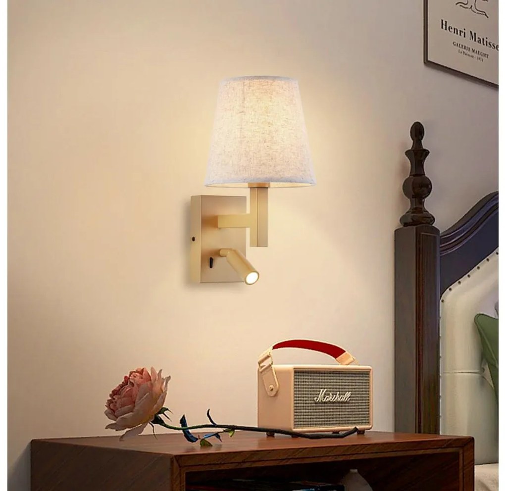 Brilagi - LED Аплик DEYA 1xE14/40W/230V + LED/3W лен/златист