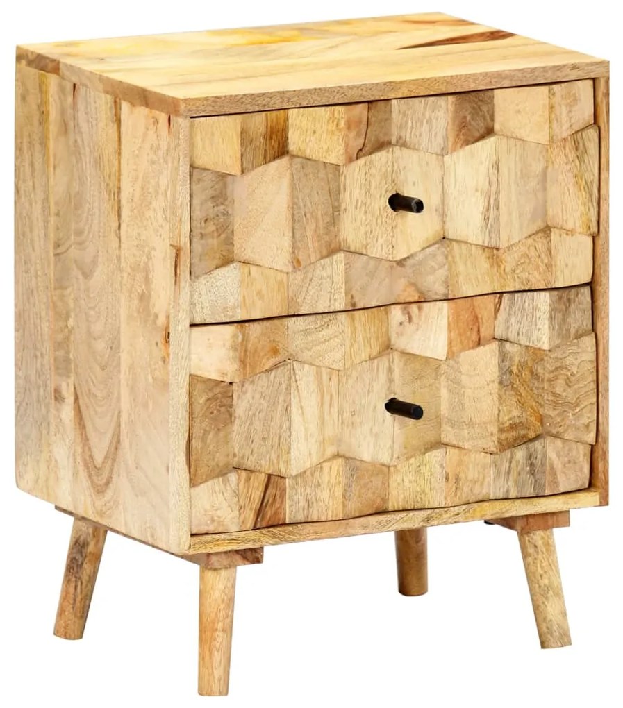 247722 vidaXL Нощно шкафче, 40x30x50 см, мангово дърво масив