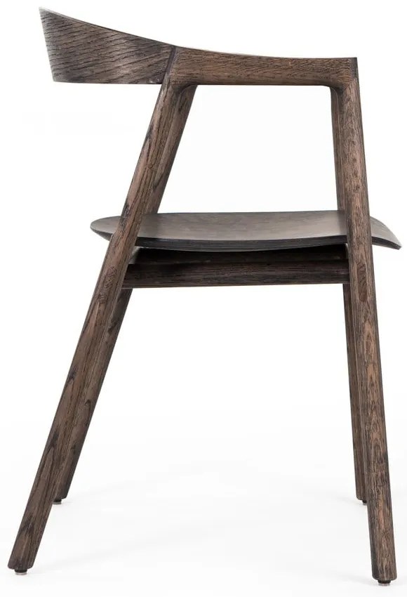 Кафяв дъбов трапезен стол Muna - Gazzda