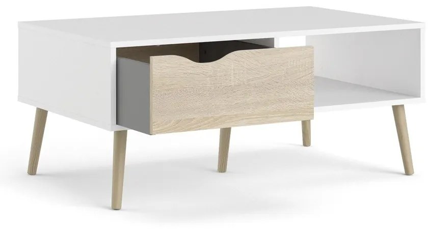 Бяла масичка за кафе , 99 x 60 cm Oslo - Tvilum