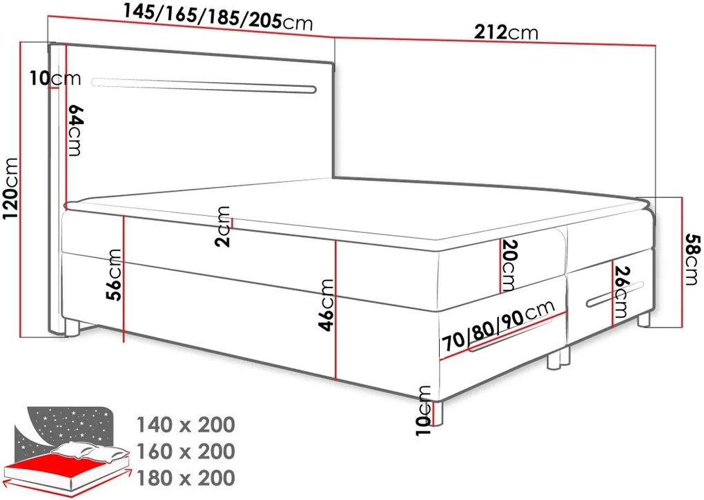 Тапицирано легло Enter-Gkri Skouro-160 x 200