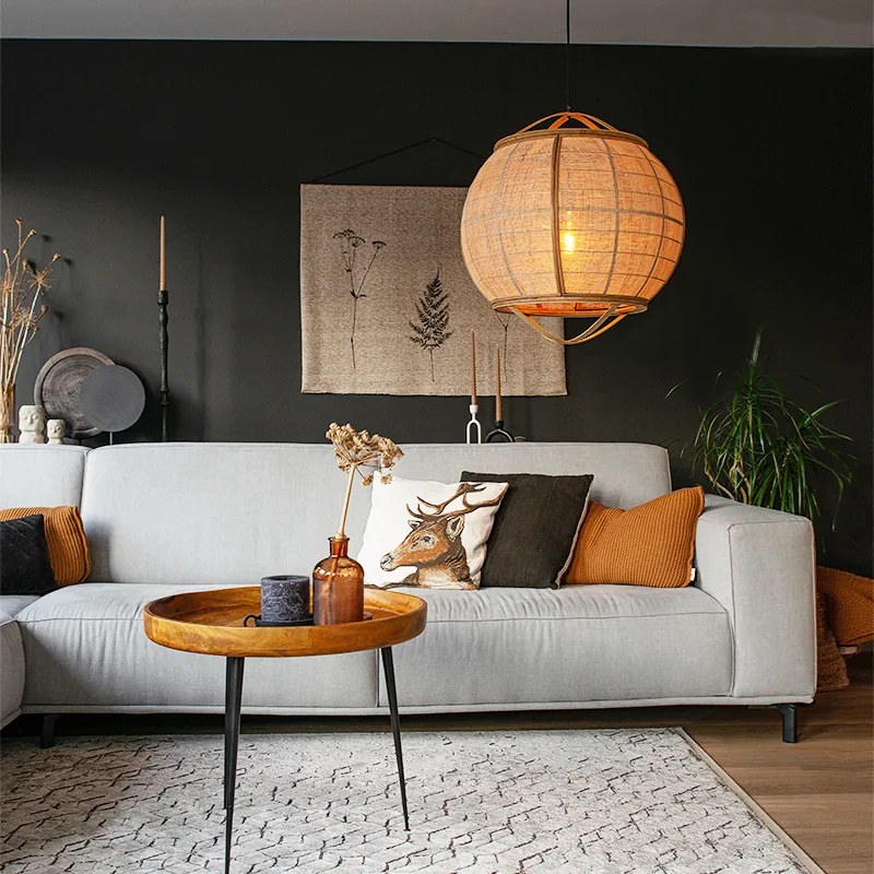 Смарт висяща лампа кафява 58 см вкл. Wifi G95 - Pascal