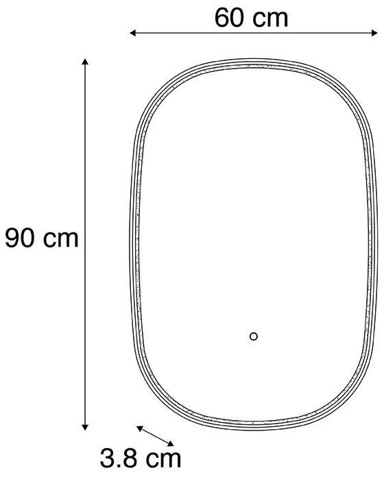 Огледало за баня медно с LED 3-степенно димируемо с докосване овално - Miral