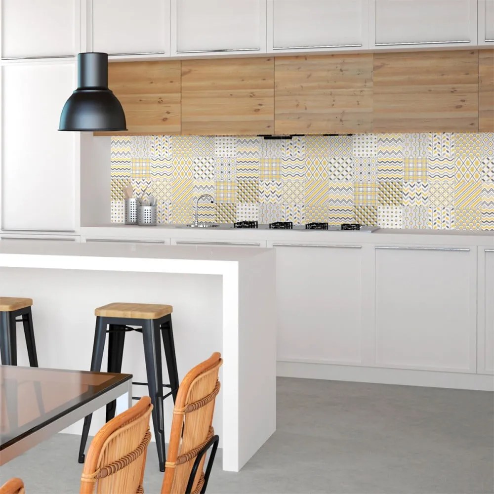 Комплект от 24 стикера за стена "Скандинавски плочки" , 10 x 10 cm Stockholm - Ambiance