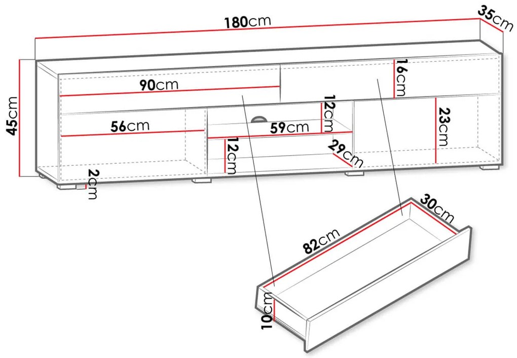 TV шкаф Carrera-White
