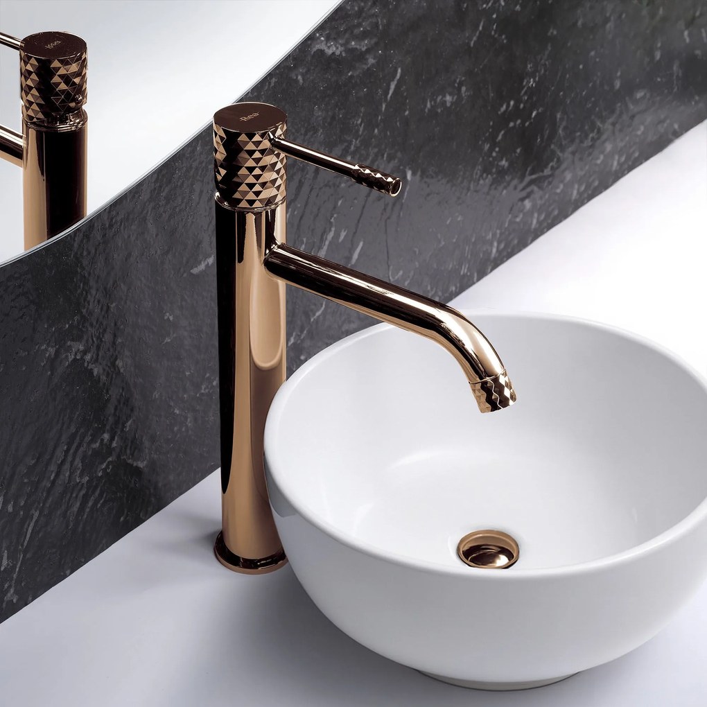 Смесител за мивка Rea Lungo Diamond Copper High