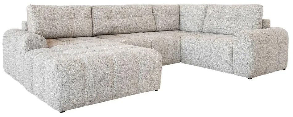 Бежов разтегателен модулен ъглов диван с място за съхранение (десен ъгъл) Lulu – Miuform