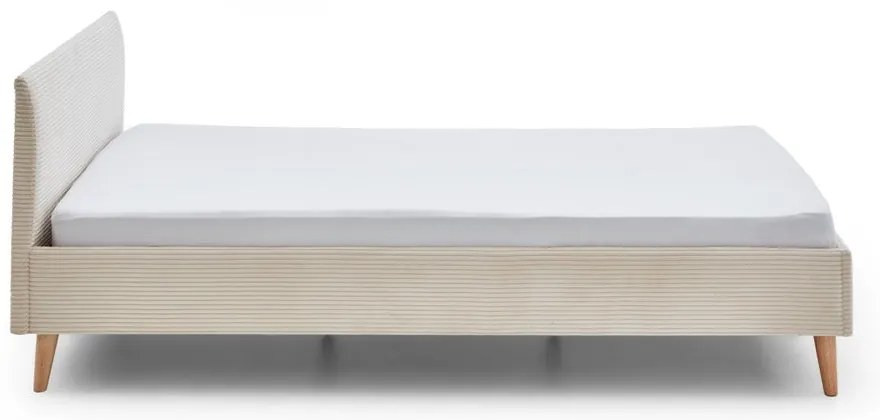 Бежово двойно легло 140x200 cm тапицирано без ламелно дъно Wicki – Meise Möbel