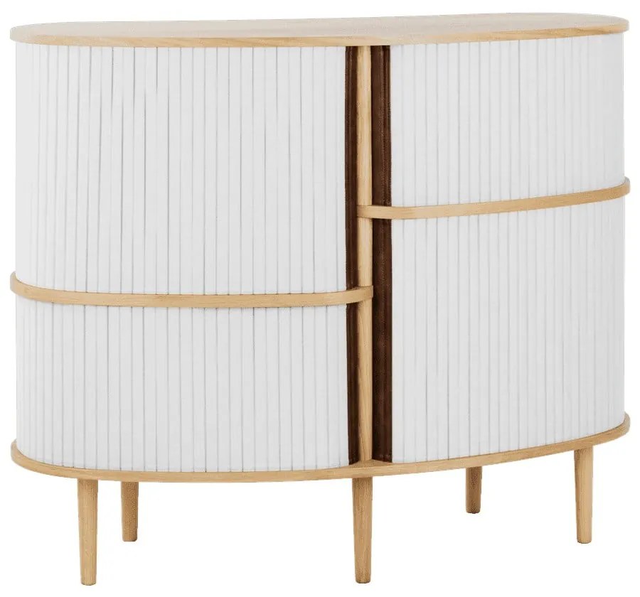 Шкафче от дъбов декор с плъзгащи се врати в сив и естествен цвят 120x100x50 cm Audacious – UMAGE