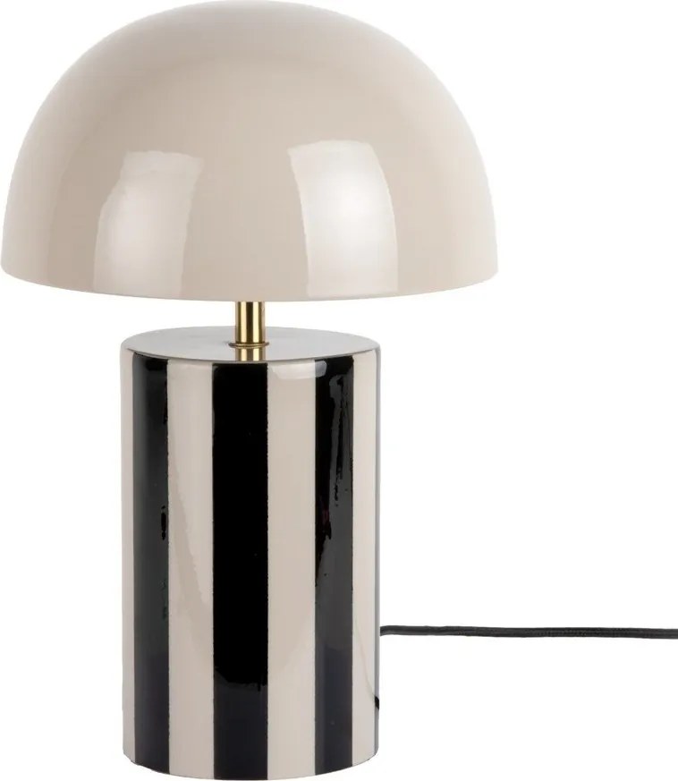 Черна/кафяво-сива метална настолна лампа (височина 34 cm) Rayado – Leitmotiv