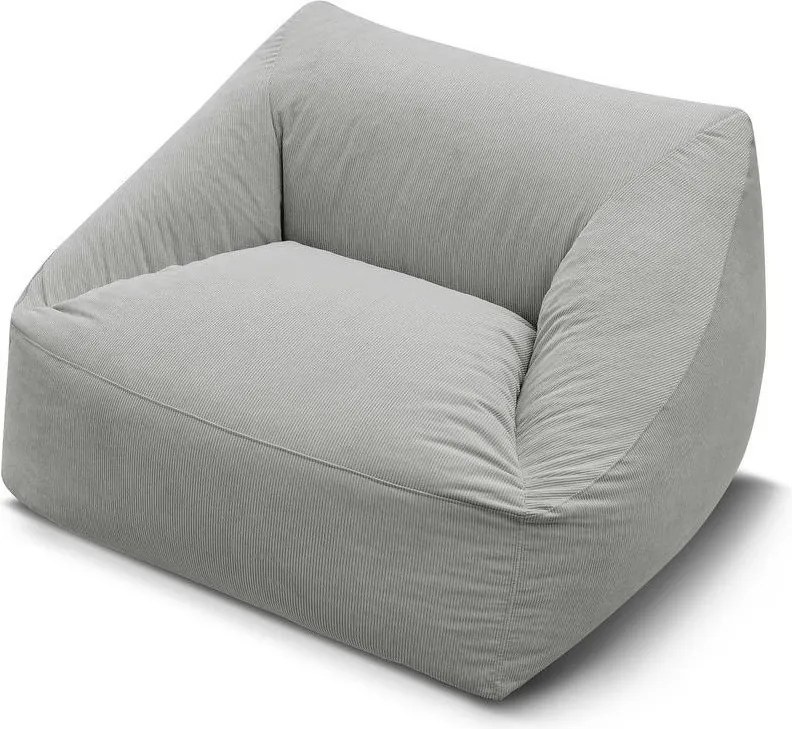 Светлосив пуф от рипсено кадифе Lilibet – Bobochic Paris