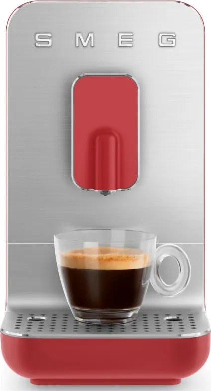 Еспресо машина SMEG Collezione BCC01RDMEU, 1350 W, 19 bar, 1.4 л, 8 функции, Вградена мелачка, Червен