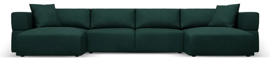 Зелен ъглов U-образен диван Esther – Milo Casa