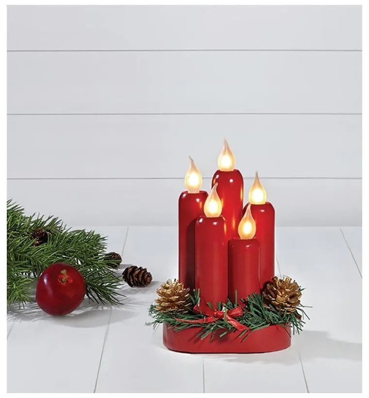 Червен LED свещник, височина 20 cm Hanna - Markslöjd