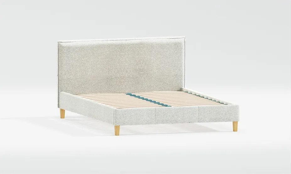 Бежово двойно легло 200x200 cm тапицирано с включена подматрачна рамка Tina – Ropez