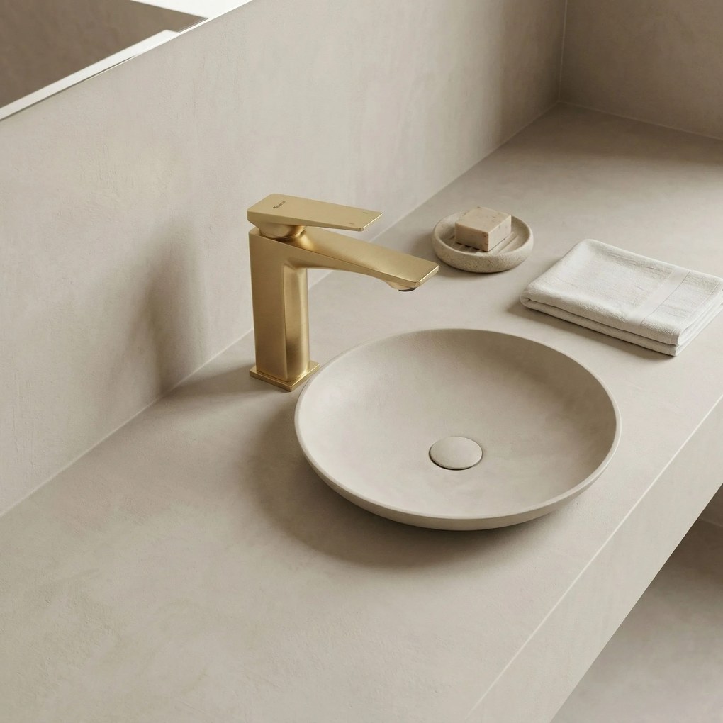 Смесител за мивка Rea Prime Brush Gold Low