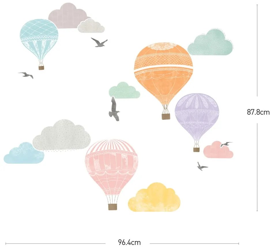 Комплект стикери за стена Montgolfier - Ambiance