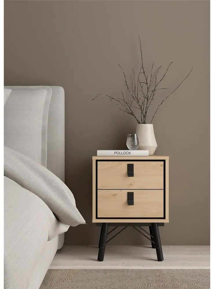 Нощно шкафче в дъбов декор в естествен цвят Ry - Tvilum