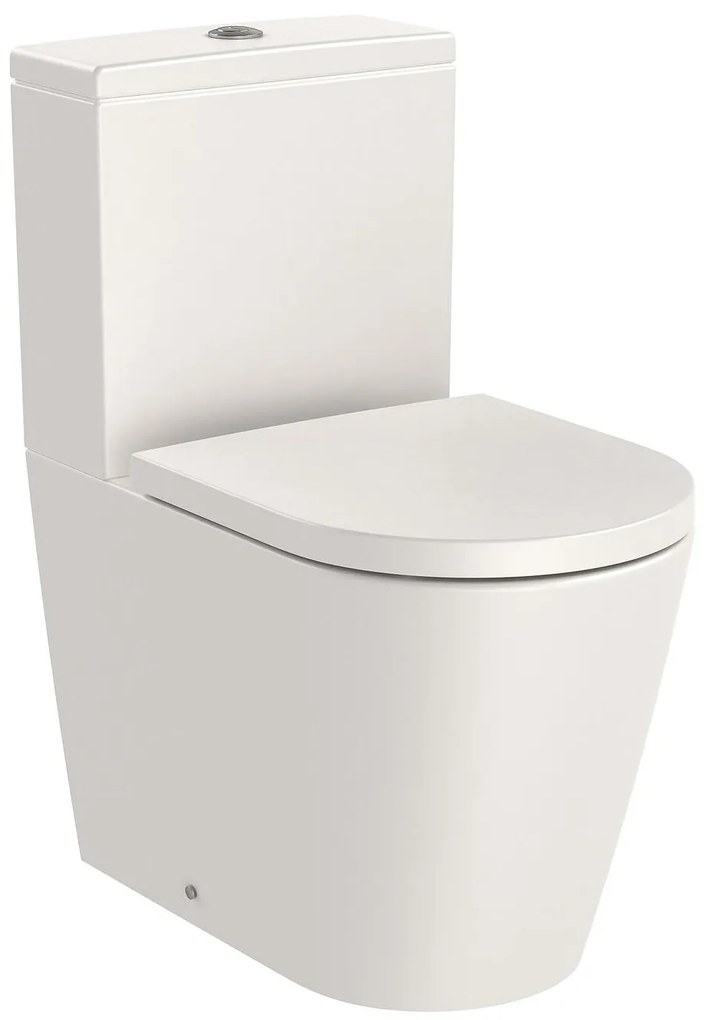 Тоалетна чиния за моноблок, Roca, A342529650 ROUND, порцелан, бежов, 76x60x37.5см