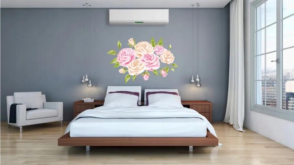Уникален стикер за стена с мотив на роза 100 x 200 cm