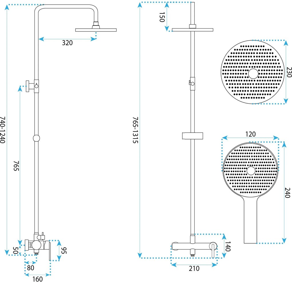 Комплект за душ Rea Ontario Brush Gold