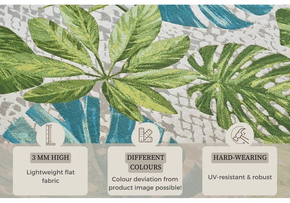 Зелено-тюркоазен външен килим 240x340 cm Flair – Hanse Home