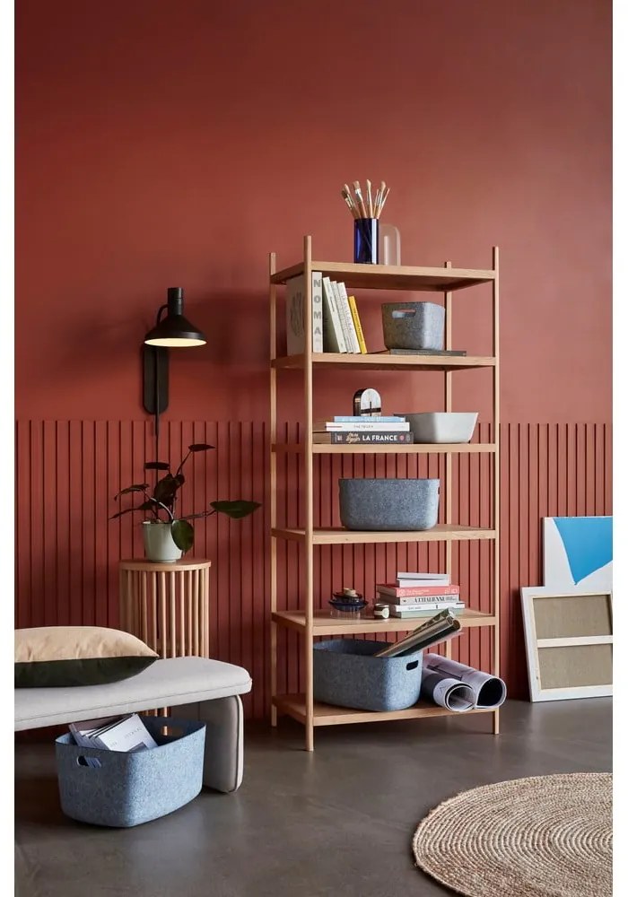 Библиотечен дъбов рафт, 80 x 190 cm - Hübsch