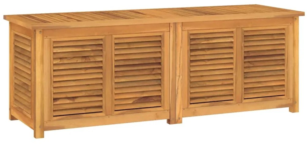 363272 vidaXL Градинска кутия за съхранение с чанта, 150x50x55 см, тик масив