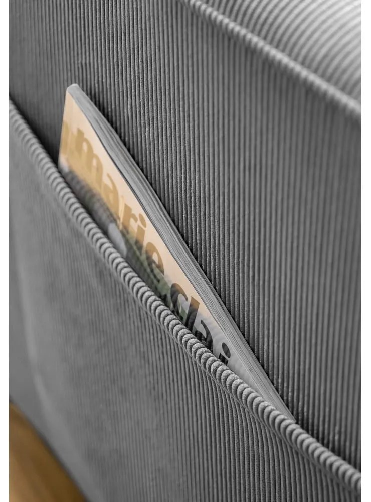 Сиво кресло от рипсено кадифе Lofty Lilly – Miuform