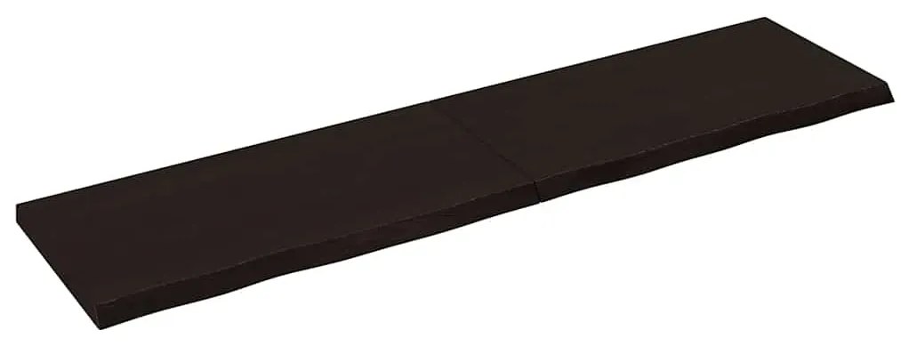 3156446 vidaXL Плот за маса тъмнокафяв 160x40x(2-4) см обработен масивен дъб